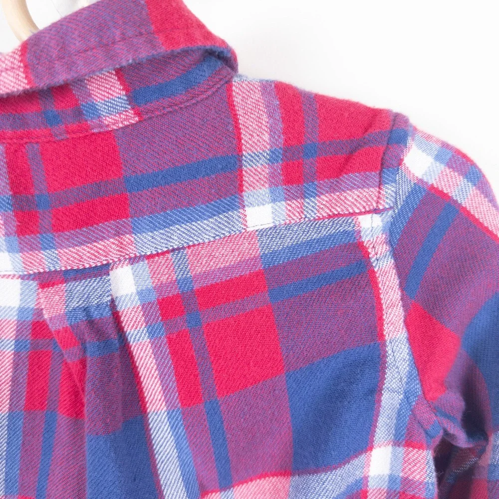 Ralph Lauren Plaid Flannel Shirt Kids 12M‎ Red Blue Long Sleeve Button Down